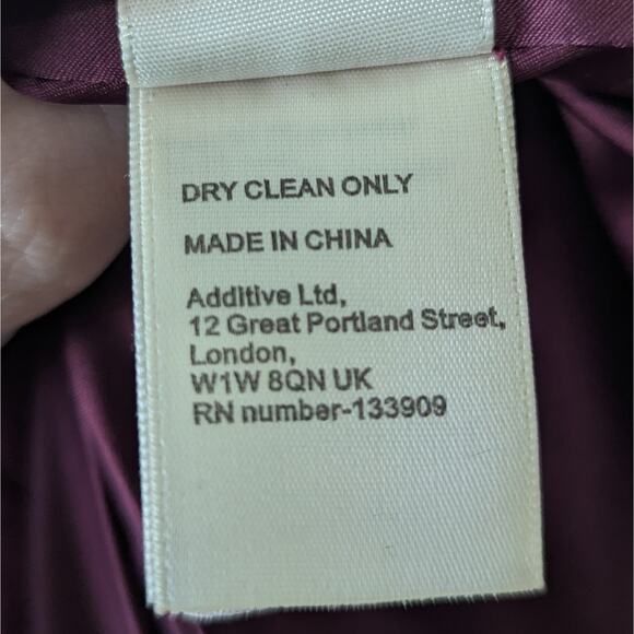 Darling London Burgundy Floral Lace Overlay Collared 3 Button Pea Coat Small - Picture 8 of 9